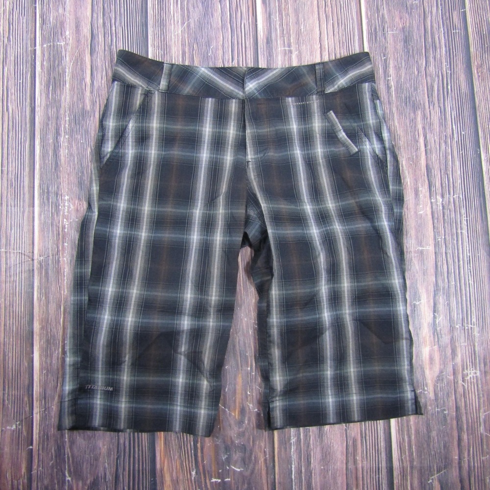 Columbia Black and Gray Plaid Women's Bermuda Shorts